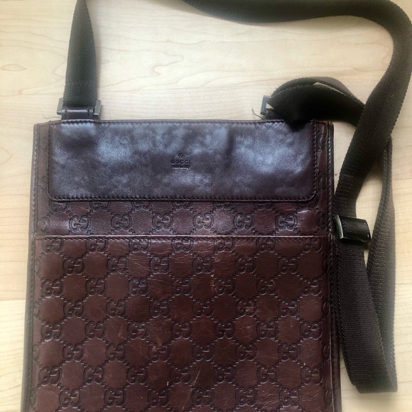 Gucci Messenger Bag - GG monogram brown leather cross body - Picture 3 of 9